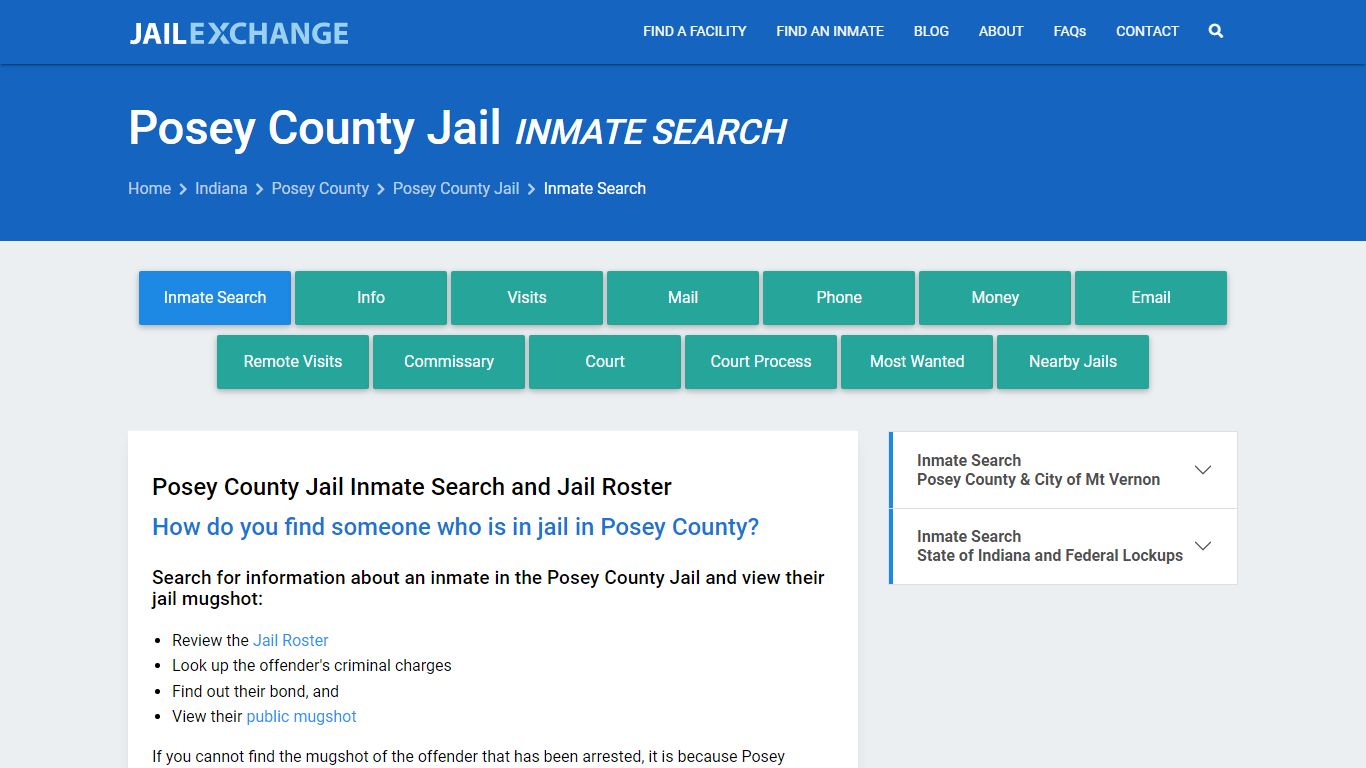 Inmate Search: Roster & Mugshots - Posey County Jail, IN - Jail Exchange